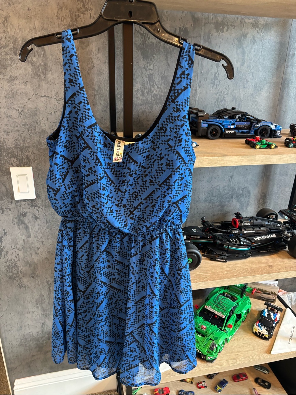 Mimi Chica Blue & Black Printed Women’s Mini Dress